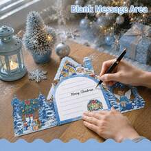3D Pop-Up Christmas Greeting Card With Envelope, Three-Dimensional Greeting Card, Santa Claus Snow House Pop Up Card Design, Merry Christmas Card, Christmas Gift For Congratulations, Daughter, Son, Friends And Family - Single Piece - View 7