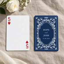 1pc Personalized Custom Name Date Wedding Poker Cards, Vintage Black Floral Back Playing Cards, Wedding Favor Gift For Couples, Party Game Home Decor - Multicolor - View 17
