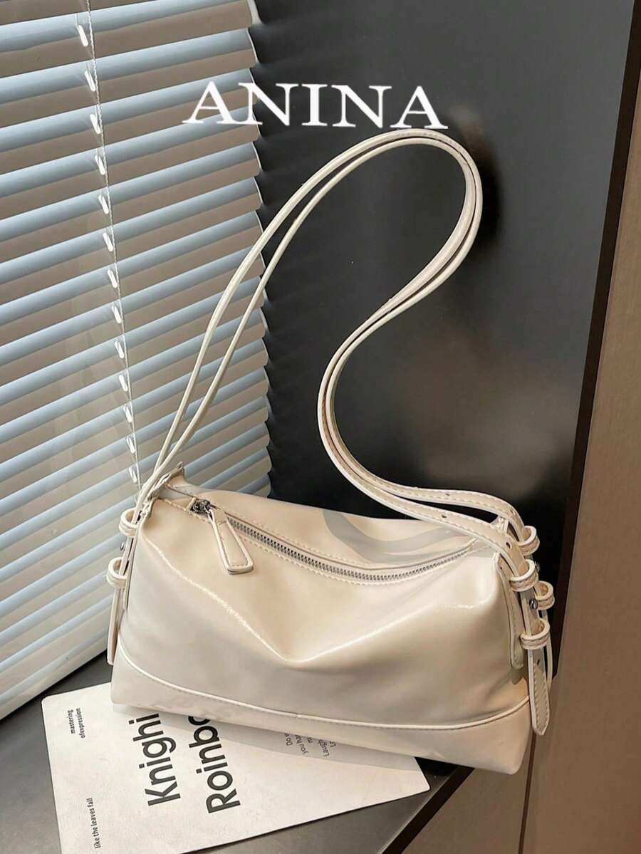 New Fashion Square Underarm Solid Color Women's Handbag, Casual Chic Versatile Commuter Bag