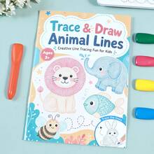 Trace & Draw Animal Lines Children's Animal Line Tracing Drawing Book Animal Outline Tracing Coloring Book Kindergarten Pen Control Concentration Training Fun Doodle Drawing Enlightenment Practice Book Back To School Student Learning Gift - Single Piece - View 11