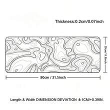 Black And White Mouse Pad, Topographic Map Large Gaming Mouse Pad - Extended Contour Mouse Pad, Laptop Keyboard Pad, With Non-Slip Rubber Base, Stitched Edge Soft Cloth Mouse Pad, For Home Office - View 10