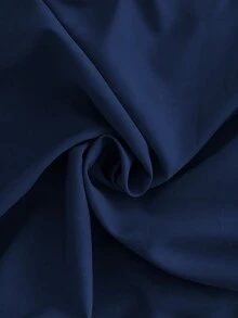 Women's Solid Color Scrub Top And Pants Set, Lab/Hospital/Pet Care Scrub Fall - Navy Blue - View 10
