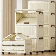 Plastic Multi-Layer File Rack, Foldable Home Storage Cabinet, Lightweight File Storage Organizer, Suitable For Indoor Daily Items And File Organization, Multi-Layer Foldable File Storage Cabinet, Plastic Home File Organizer, Entryway, Foyer Storage, Flip-Top, Space-Saving Stackable Drawer Cabinet - Multicolor - View 7