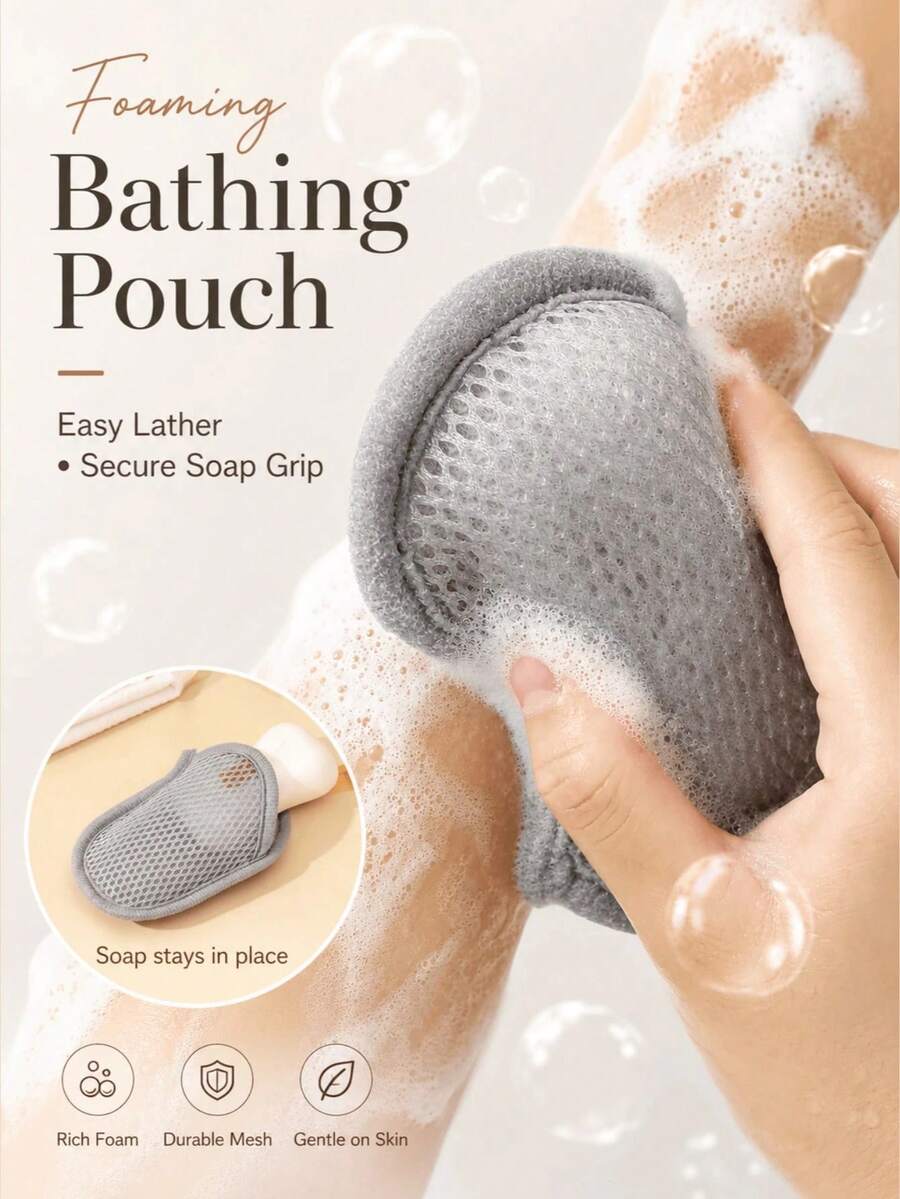 2/1pc Exfoliating Mesh Cleaning Bag, Portable Foaming Bath Net Bag, Handmade Soap Mesh Bag For Deep Cleansing And Rich Lather. - Multicolor - View 1