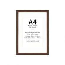 Mosearon 4/1組 30 X 40 cm MDF相框，A3與A4證書與海報框，無背板，配透明壓克力面板，適用於客廳、臥室與藝廊牆面裝飾，僅供展示 - 棕色 - 查看 20