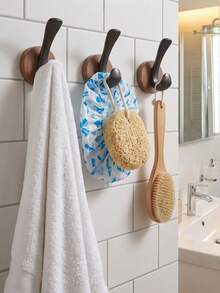1pc/3pcs Drill-Free Solid Wood Hook-Suitable For Hanging Bathroom Towels And Shower Caps, Kitchen Utensils, Bedroom Clothing And Hats, Or Entryway Bags; A Multifunctional Home Storage And Decorative Hook, Part Of A Bathroom Accessory Set. - Multicolor - View 6