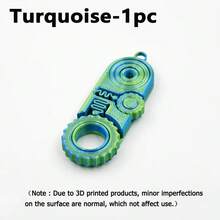 1pc 3D Printed Finger Fidget Ring, 3-In-1 Decompression Gear Keychain, 360° Rotatable With Clicking Sound, For Emotional Release And Relieving Work And Daily Life Stress - Multicolor - View 6