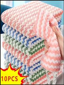 10/20/30pcs Ultra-Fine Microfiber Towels, Reusable Cleaning Cloths, Quick Absorbent And Fast Drying, Suitable For Kitchen, Bathroom, Windows, Car, Multi-Purpose Cleaning, Kitchen Essentials, Home Essentials - Multiple Styles - View 1