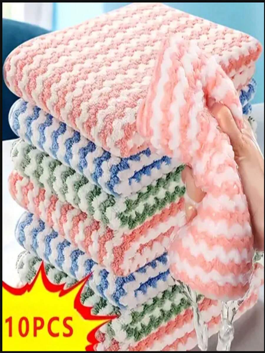 10/20/30pcs Ultra-Fine Microfiber Towels, Reusable Cleaning Cloths, Quick Absorbent And Fast Drying, Suitable For Kitchen, Bathroom, Windows, Car, Multi-Purpose Cleaning, Kitchen Essentials, Home Essentials - Multiple Styles - View 1