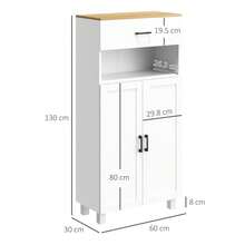 Freestanding Kitchen Cupboard, Nordic Storage Cabinet With Drawer, And Open Countertop Living & Dining Room, 130cm, White - 1 - View 3