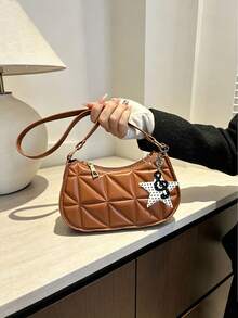 Ladies' New Versatile Underarm Bag - Korean Version With Diamond Pattern, Crossbody Bag, Solid Color, Easy And Elegant Texture, Single Shoulder Bag - Multicolor - View 5