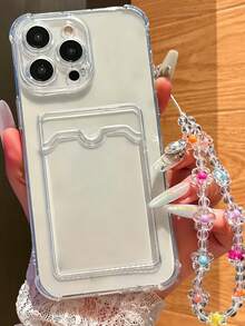 日常通勤必備 耐用透明 TPU 手機殼附卡槽 彩色花卉手機掛繩 男女通用 防摔 防滑 耐刮 適用 Apple 17/17 Air/17 Pro/17 Pro Max、16/15/14/13/12/11/Pro/Pro Max/Plus、S20-S26 系列、18/18 Pro/178 Pro Max 生日禮物 節日禮物 好友禮物 - 無色 - 查看 7