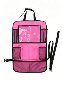 1pc Multi-Pocket Car Seat Back Organizer, Transparent Window & Mesh Pocket Design, Can Store Tablet, Drinks And Small Items, Car Seat Back Storage Bag, Car Essentials, Women's Car Accessories, Brown Car Accessories, Suitable For Road Trips And Daily Driving - Multicolor - View 8