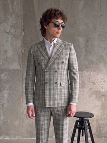Men's Formal Suit Jacket And Pants Set, Casual Fashion Design, Casual Daily Wear, Spring And Autumn Suit Long Pants 2 Pieces Set - Light Grey - View 2