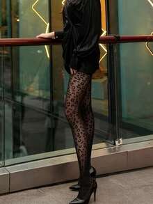 1 Pair Leopard Print Women's Full Length Leggings, Bold And Charming, Super Elastic And Versatile, Soft And Comfortable, Snag-Resistant, Suitable For Daily Wear - Multicolor - View 8