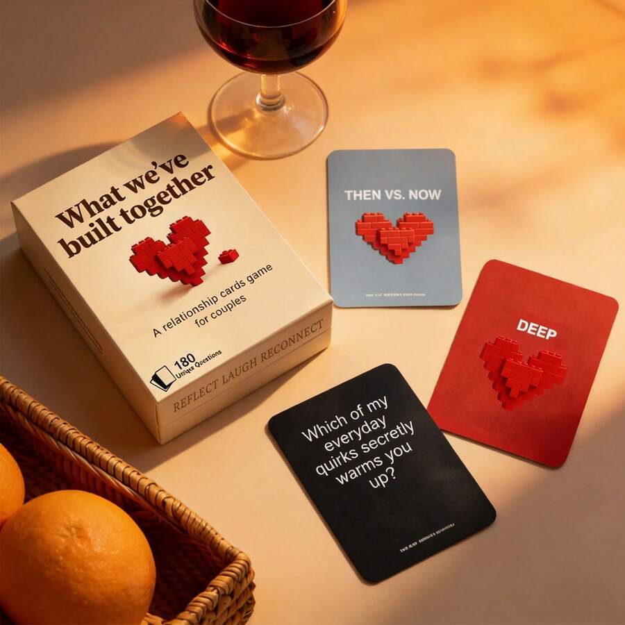 What We've Built Together Couples Relationship Card Game, 180 Unique Conversation Question Cards, Romantic Interactive Table Game, Christmas Game Night, Sweet Christmas Gift, Perfect For Couple Party, Date Night & Holiday Gathering - Multicolor - View 1