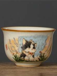 1pc/2pcs Ru Yao Cute Cat Tea Cup, High-End Kung Fu Tea Tasting Cup, Single Cup For Tea Drinking, Suitable As Gift For Friends And Family - Multicolor - View 7