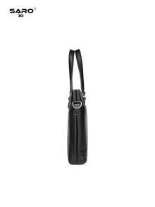 saroxi 1pc Men's Business Handbag Casual Shoulder Bag Fashion Crossbody Bag Versatile Premium Outdoor New Travel Storage Multi-Functional Large Capacity Gift For Friends PU - Black - View 9