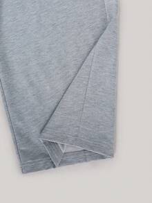 Autumn/Winter Men's Thermal Lined Wide Leg Cargo Sweatpants, Multi-Pocket Commuter Versatile Solid Color Sports Casual Long Pants - Grey - View 8