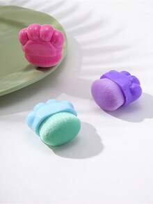 1pc Cat Paw Nail Brush Transparent Box Packaging Macaron Color Nail Dust Brush Nail Cleaning Small Brush - Multicolor - View 2