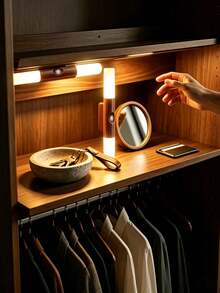 1pc Dual-Head LED Motion Sensor Wall Light, USB Rechargeable Magnetic Decorative Light, Adjustable Up/Down Light Output, 360° Rotating Magnetic Corner Light, Suitable For Staircase, Entryway, Hallway, Bedroom, Bedside, Wardrobe, Closet, Living Room Home Decor - Multicolor - View 3