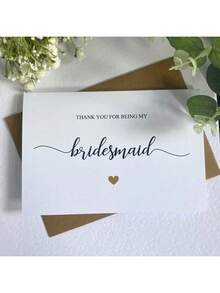1PC Thank You For Being My Bridesmaid Card, Thank You Card, Thank You Bridesmaid, Thank You Card, Wedding Thank You Card, Bridesmaid Card - View 1