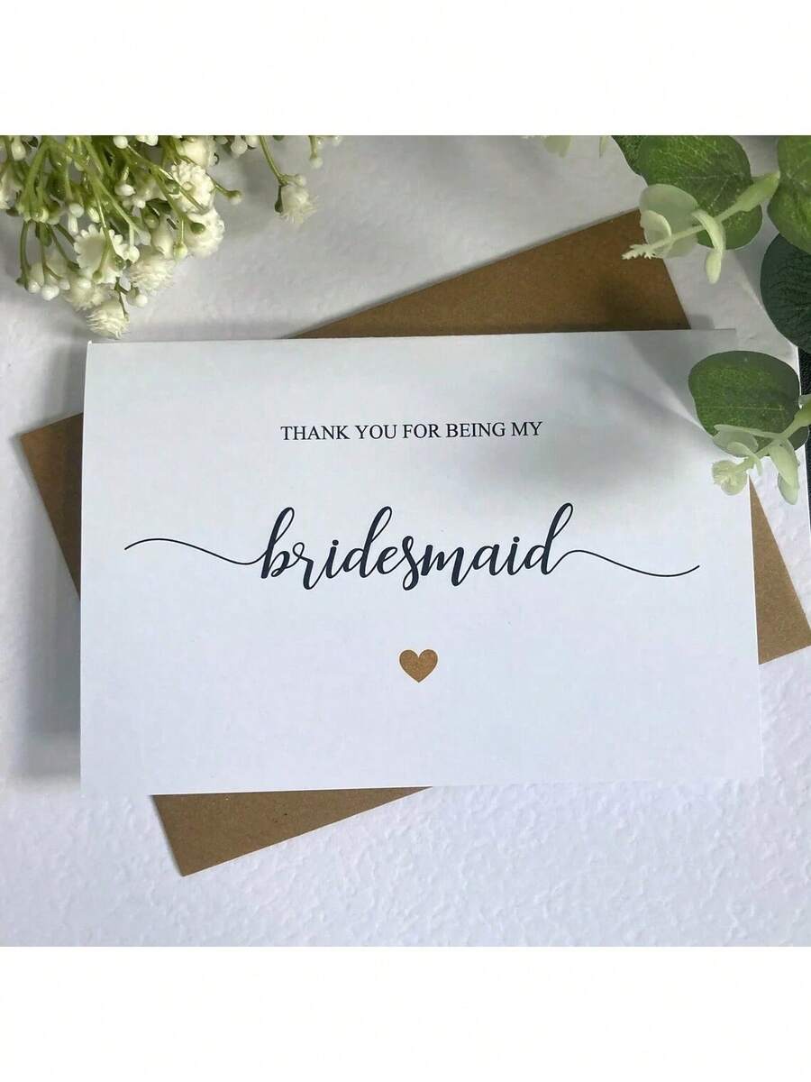 1PC Thank You For Being My Bridesmaid Card, Thank You Card, Thank You Bridesmaid, Thank You Card, Wedding Thank You Card, Bridesmaid Card - View 1