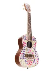 Ukelele Concierto Bamboo Diseño Lavander Color Marrón Con Funda - Marrón - Ver 3