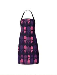 1pc/2pcs Halloween Cartoon Print Apron, Pumpkin Ghost Black Cat Spider Web Bat Pattern Adjustable Neck Strap Bib Apron, Lightweight Oil Resistant Kitchen Cooking Baking Apron, Halloween Party Cosplay Costume Accessory Home Cleaning Apron - Multicolor - View 11