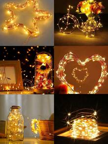 1 String 10/20/30/50/100/200 LED Copper Wire Lights - Fairy Lights - USB Powered, 8 Lighting Modes, 3 Colors Optional, Suitable For Wedding, Party, Home And Christmas Decoration - M35 Copper Wire Light - View 3