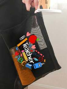 Tas Penyimpanan Jaring Bermotif Hati Lucu untuk Guru, Tas Organizer Makeup & Alat Tulis Portabel untuk Perjalanan, Hadiah Terima Kasih yang Ideal untuk Guru - MultiWarna - View 10