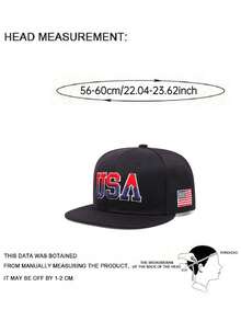 1pc Fashion Creative Baseball Cap, American Embroidery Street Hip Hop Hat, Skateboard Hat, Outdoor Adjustable Decorative Sun Hat, Unisex Flat Brim Cap - USA - View 9