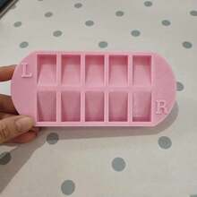 1pc Press-On Nail Storage Box; Available In Five Colors; Features 10 Compartments; An Essential Tool For Nail Technicians; Nail Art Supplies And Accessories. - Multicolor - View 12