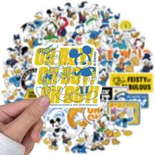Disney 50pcs Cartoon Donald Duck Series Campus Stickers, PVC Waterproof Stickers, Suitable For Phone, Notebook, Luggage Graffiti Stickers, Perfect Party Gift, Holiday Gift For Fans. - Multicolor - View 2