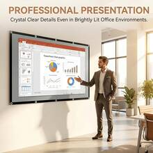 92/80/110 Inch Projector Screen With Aperture Exclusion Function, Upgraded Version (With Hooks), 16:9 Aspect Ratio, Foldable, Wrinkle-Resistant, Suitable For Home Theater And Indoor/Outdoor Projection, Ideal Gift Choice, Projector Accessory - Anti-light Projector Screen - View 6