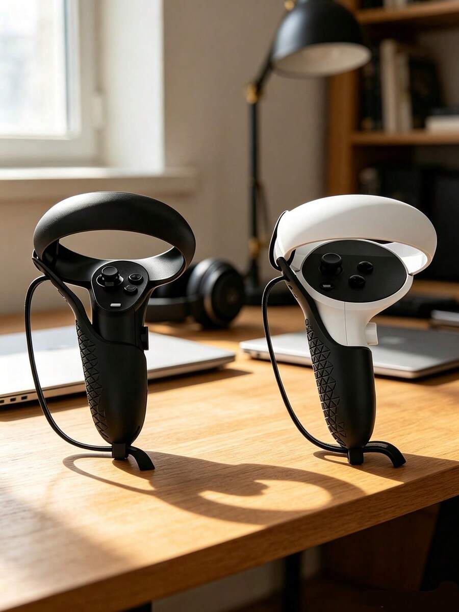 بطانية حماية لوحدة تحكم Quest2، بطانية قبضة سيليكون مانع للانزلاق لوحدة تحكم VR، كم مقبض لوحدة تحكم Quest2، إكسسوار حزام معصم مانع للسقوط والارتطام - مشاهدة 1