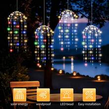 Đèn dây treo sứa LED năng lượng mặt trời mới 2/4 món, trắng ấm/đa màu tùy chọn, 8 chế độ chiếu sáng, cảm biến tự động bật/tắt, có móc treo, đèn trang trí sân vườn ngoài trời chống nước, phù hợp cho đám cưới, tiệc tùng, hiên nhà, ban công, hiên trước, cây, lều, Giáng Sinh - Sứa treo năng lượng mặt trời - Xem 7