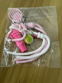 1pc Tennis Racket Keychain, Braided Rope Bag Charm, Sporty Chic Pendant For Backpack, Handbag & Keys, Cute Gift For Tennis Lovers - Keychain - View 9