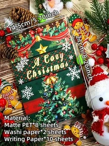 DanSoul 20Sheets Large Size Matte PET Christmas Stickers, Precut Sticker Book & Scrapbook Supplies For Junk Journal Supplies Scrapbooking DIY Collage Bullet Journals Planners Christmas Gifts Craft Decor,Christmas Stickers,Christmas Gifts,Vintage Christmas - Classic Christmas - View 3