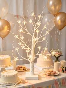 1PC/2pcs Sakura Birch Tree LED Light 60CM 24 Lights Battery & USB Dual Power Desktop Tree Lamp For Birthday Gift, Proposal Scene Decoration, Atmosphere Lighting - Warm White - View 12