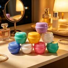 2pcs Mini Cosmetic Empty Jars, Cosmetic Containers Cream Boxes Lip Balm Containers Refillable Bottles - Multicolor - View 9