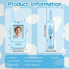 2pcs Rechargeable Two-Way Video Walkie Talkies For Kids Aged 3-12, Suitable For Indoor/Outdoor Games, Camping, Hiking, Unisex - Multicolor - View 12