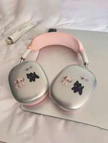 Cute Cat Theme Wireless Bluetooth Earphone Protective Case, Compatible With Apple Max – Soft And Durable, Shockproof; Cartoon Style, Designed For Women, Decorated With Charming Details. No, Really Wireless Bluetooth Earphone, Max Protective Shell, Millennium Y2 Gaming Earphone - Cat Design - View 5
