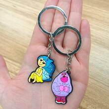 Disney 2 Soft Rubber Keychain Joy Sadness Anger PVC Figure Backpack Pendant Animation Merchandise - A - View 7