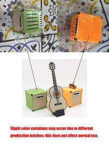 1pc Mini Guitar Model With Pick Storage Box, Creative Desktop Decoration, Guitar Enthusiast Valentine's Day Gift - Multicolor - View 7