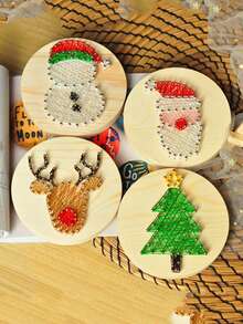 1 Set Handmade DIY String Art Embroidery Kit, Linear Pattern String Art (Unfinished), Includes All Necessary Accessories And Frame, Suitable For Adult Beginners, String Art Craft Kit For Wall Decor - Sets - View 3