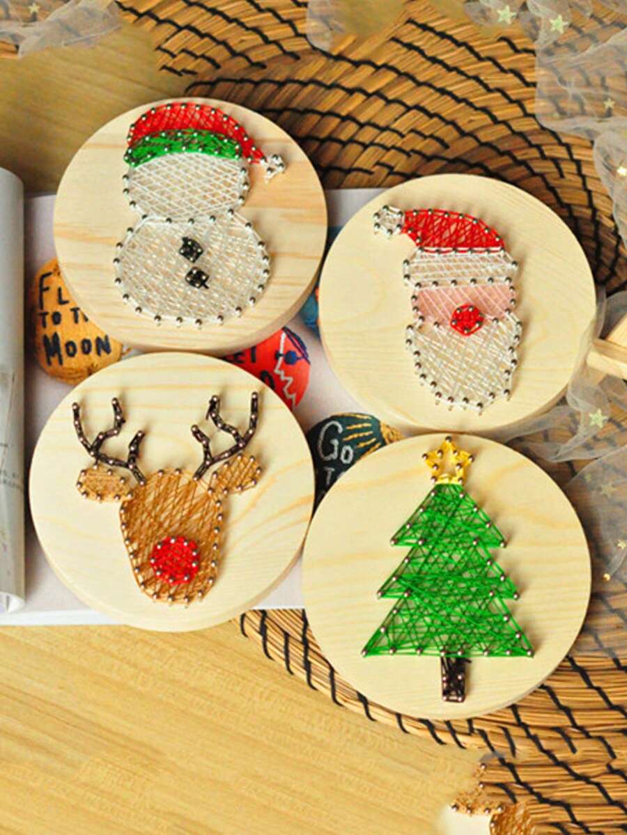 1 Set Handmade DIY String Art Embroidery Kit, Linear Pattern String Art (Unfinished), Includes All Necessary Accessories And Frame, Suitable For Adult Beginners, String Art Craft Kit For Wall Decor - Sets - View 1