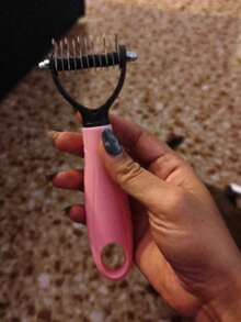 1pc Stainless Steel Pet Deshedding Comb, Suitable For Cats And Dogs, Double-Sided Undercoat Rake, Easily Remove Knots And Tangles, Suitable For Long-Haired And Thick-Haired Pets, Efficient Deshedding Brush - Multicolor - View 8