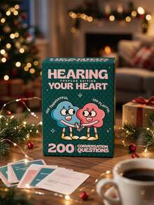 Hearing Your Heart Couples Conversation Card Game, 200 Fun Question Cards, Romantic Interactive Table Game, Christmas Game Night, Sweet Christmas Gift, Perfect For Couple Party & Holiday Gathering - Multicolor - View 3