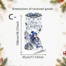 1/6pcs Christmas Window Cling, Static Cling, Reusable, For Living Room Window, Santa Snowman Nutcracker Bear Gift Print, Holiday Window Decor - Christmas Window Film - View 14